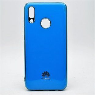 Чехол глянцевый с логотипом Glossy Silicon Case для Huawei P Smart 2019 / Honor 10 Lite Blue