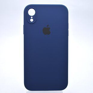 Чехол силиконовый с квадратными бортами Silicone case Full Square для iPhone Xr Midnight Blue Темно-синий