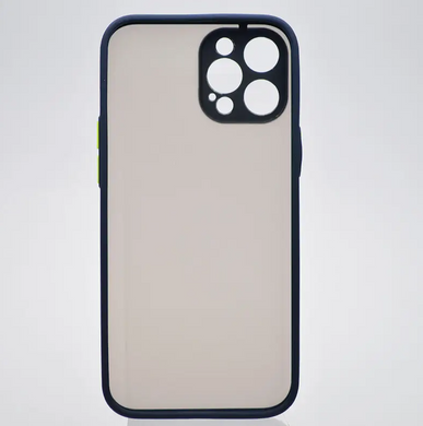 Чехол с полупрозрачной задней крышкой Matte Color Case Full Camera для iPhone 12 Pro Max Синий
