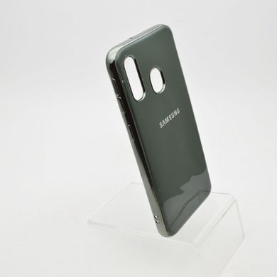 Чехол глянцевый с логотипом Glossy Silicon Case для Samsung A405 Galaxy A40 Dark Green