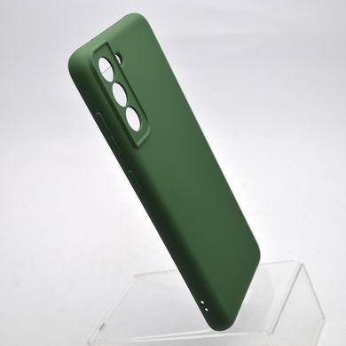 Силиконовый чехол накладка Silicone Case Full Camera Lakshmi для Samsung G990 Galaxy S21 FE Dark green/Темно-зеленый