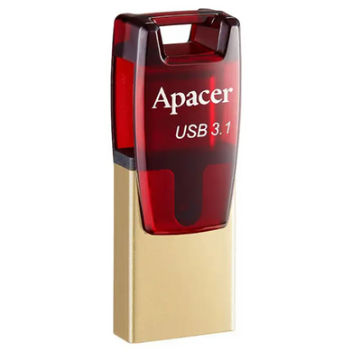 Флеш-драйв Apacer 32GB AH180 Red Type-C Dual USB 3.1 (AP32GAH180R-1), Красный