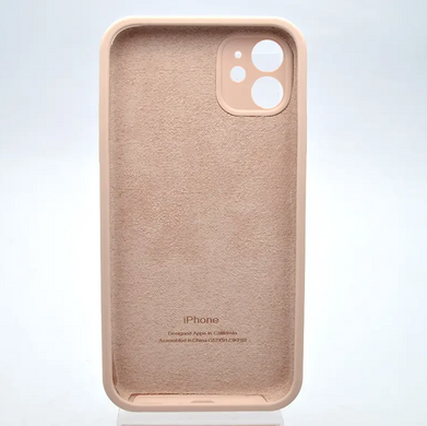 Чехол силиконовый с квадратными бортами Silicon case Full Square для iPhone 11 Pink Sand Пудровый