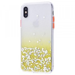 Чехол накладка Glitter case (PC+TPU) для iPhone X/Xs Yellow