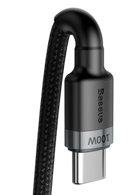 Кабель Baseus Cafule Flash USB-C to Type-c 100W Gray Black CATKLF-ALG1, Чорний