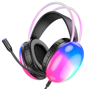 Наушники проводные игровые Hoco W109 Plus RGB Black