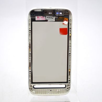 Сенсор (тачскрін) Nokia 603 Білий з рамкою Original