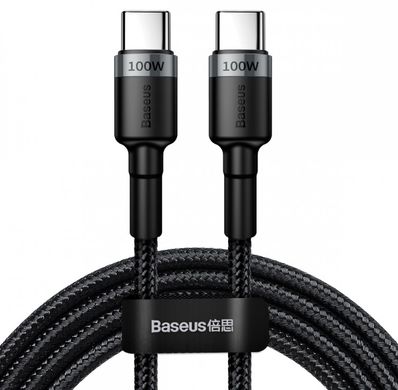 Кабель Baseus Cafule Flash USB-C to Type-c 100W Gray Black CATKLF-ALG1, Черный