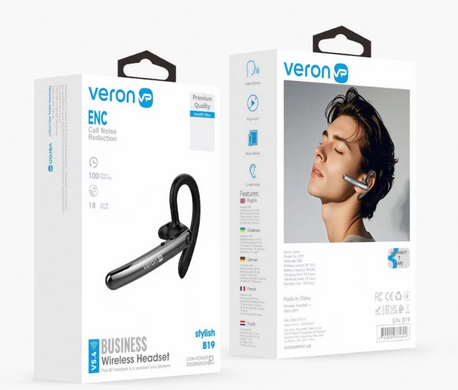 Гарнитура Bluetooth Veron B19 Grey