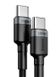 Кабель Baseus Cafule Flash USB-C to Type-c 100W Gray Black CATKLF-ALG1, Черный