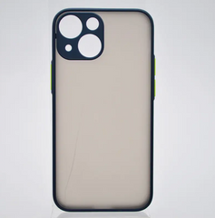 Чехол с полупрозрачной задней крышкой Matte Color Case Full Camera для iPhone 13 Pro Синий