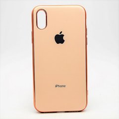 Чехол глянцевый с логотипом Glossy Silicon Case для iPhone X/XS Pink