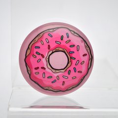 Универсальный держатель для телефона PopSocket (попсокет) Glass 3D Donut №1 (Пончик)