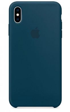 Чехол матовый с логотипом Silicon Case Full Cover для iPhone Xs Max Pacific Green