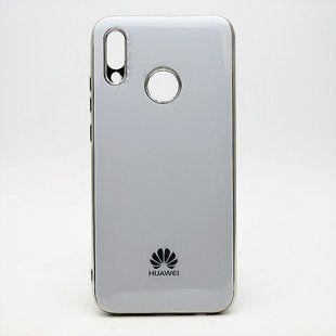Чехол глянцевый с логотипом Glossy Silicon Case для Huawei P Smart 2019 / Honor 10 Lite White