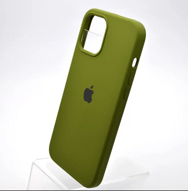 Чехол накладка Silicone Case Full Cover для Apple iPhone 13 Pro Max Темно-зеленый