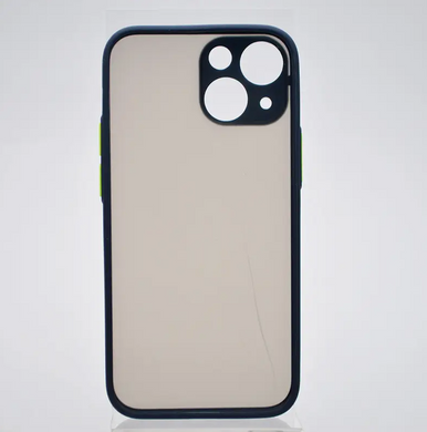 Чехол с полупрозрачной задней крышкой Matte Color Case Full Camera для iPhone 13 Pro Синий