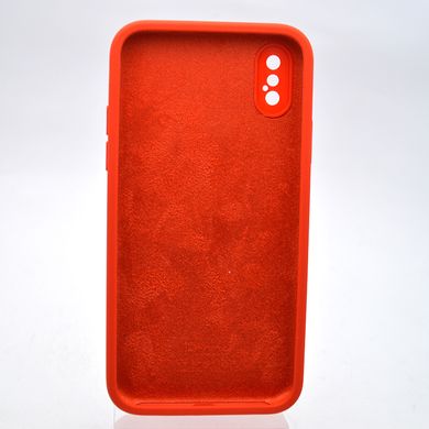 Чехол силиконовый с квадратными бортами Silicone case Full Square для iPhone X/Xs Red Красный