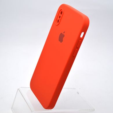 Чехол силиконовый с квадратными бортами Silicone case Full Square для iPhone X/Xs Red Красный