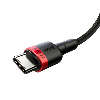Кабель Baseus Cafule Flash USB-C to Type-c 100W Red Black CATKLF-AL91