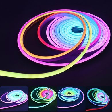 LED стрічка RGB Neon Rope 5V 5м з пультом та&nbsp;Bluetooth-додатком White