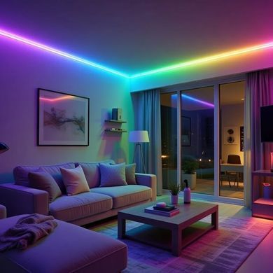 LED стрічка RGB Neon Rope 5V 5м з пультом та&nbsp;Bluetooth-додатком White
