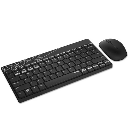 Набір (безпровідні клавіатура+миша) Rapoo 8000M (2.4 Hz/Bluetooth) Black