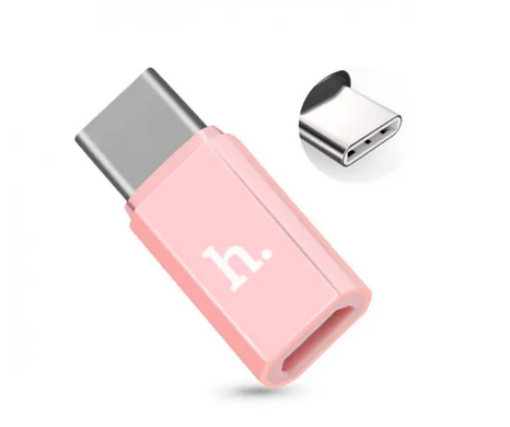 Перехідник Hoco UA8 Type-C на Micro-USB Adapter Rose Gold/Рожевий