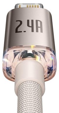 Кабель Baseus Crystal Shine Series USB Lightning 2.4A 2M Pink Sand CAJY000204