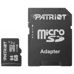 Карта памяти Patriot MicroSDXC 64GB UHS-I (Class 10) LX Series +SD adapter