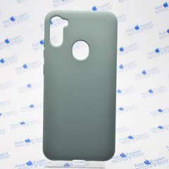 Чехол накладка Full Silicon Cover для Samsung A115 Galaxy A11 Gray Green