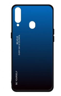 Стеклянный чехол Gradient Glass Case для Samsung A20S 2019 Blue-Black