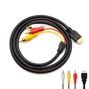 Кабель для передачі відео Epic HDMI to 3RCA 1.5m Black, Чорний