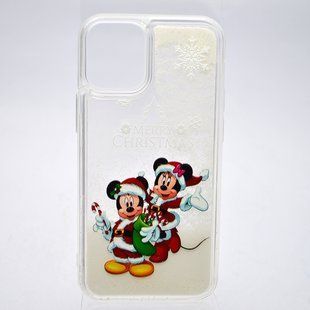 Чохол із новорічним малюнком (принтом) Merry Christmas Snow для Apple iPhone X/iPhone Xs Minnie & Mickey Surprise