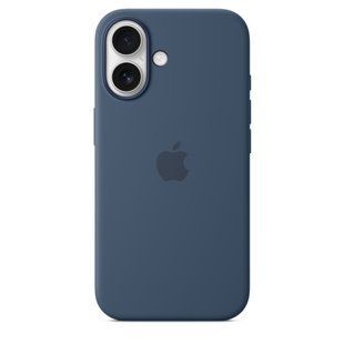 Чохол накладка Silicon Case with MagSafe Splash Screen для Apple iPhone 16 Denim (Темно-синій)