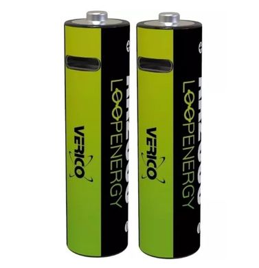 Акумуляторні батарейки Verico Loop Energy AAA 900 mAh Type-C (2шт)