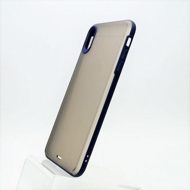 Чехол накладка Clear TPU+PC матовый для IPhone XS Max Blue