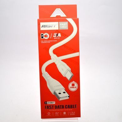 Кабель ANSTY Z-030-T Type-C 3A 1M White