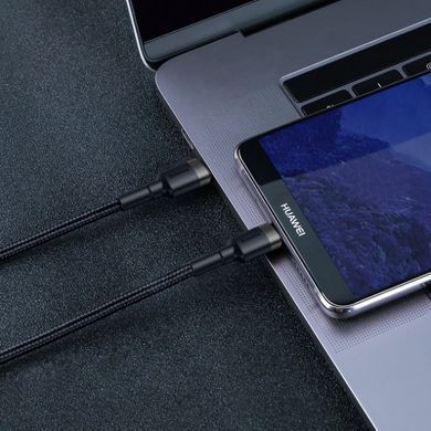 Кабель Baseus Cafule Flash Type-C to Type-c 60W 1m Gray-Black CATKLF-GG1, Чорний