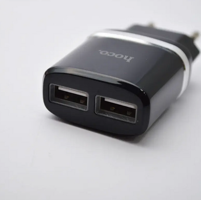 Зарядное устройство для телефона сетевое (адаптер) Hoco C12 Smart Dual USB 2.4A Black