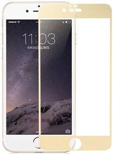 Захисне скло Full Screen Glass для iPhone 6 2.5D Matte Gold (0.3mm)