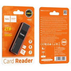 Кардридер Card Reader Hoco HB20 USB2.0 Black