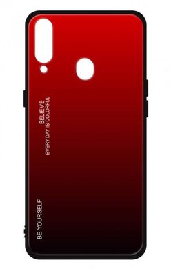 Стеклянный чехол Gradient Glass Case для Samsung A20S (A207) Red-Black
