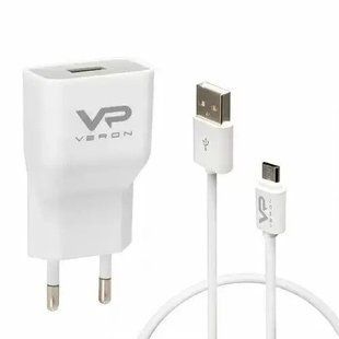 Зарядное устройство Veron AD-17C 3A QC 3.0 з кабелем Micro USB White