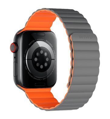 Ремінець Wiwu Wi-WB001 для Apple Watch 42mm/44mm/45mm/49mm Grey Orange (Сірий з оранжевим)