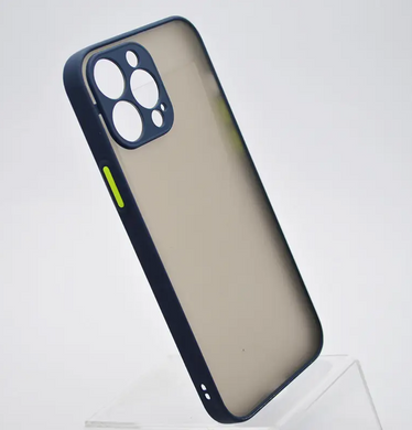 Чохол з напівпрозорою задньою кришкою Matte Color Case Full Camera для iPhone 13 Pro Max Синій