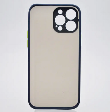 Чехол с полупрозрачной задней крышкой Matte Color Case Full Camera для iPhone 13 Pro Max Синий