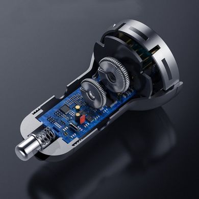 АЗУ Baseus Digital Display Dual USB Car Charger 24W 4.8A Silver (CCBX-0S), Серый