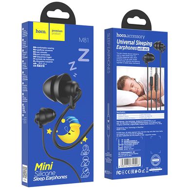 Гарнитура проводная Hoco M81 Ear Plug 3.5mm Black с микрофоном