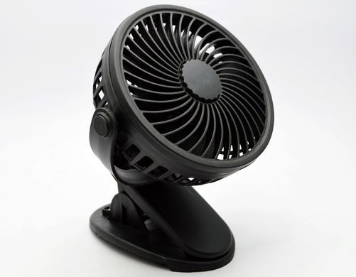 Портативний настільний вентилятор з прищепкою Clip Light Fan Model 138 2000 mAh Black (Чорний)
